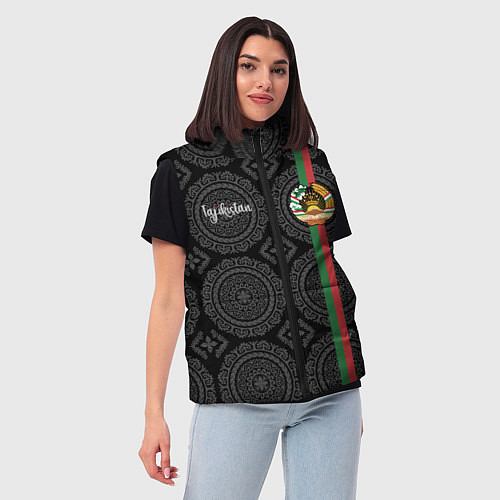 Женский жилет Таджикистан / 3D-Светло-серый – фото 3
