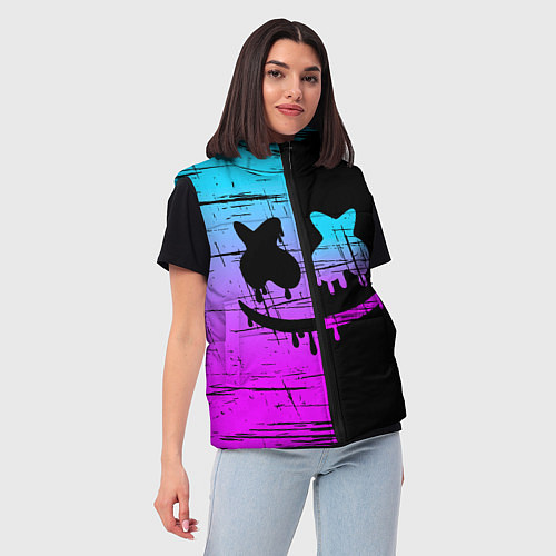 Женский жилет FORTNITE MARSHMELLO / 3D-Черный – фото 3
