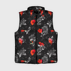 Женский жилет Красные цветы