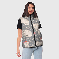 Женский жилет Милые кошечки, цвет: 3D-светло-серый — фото 2