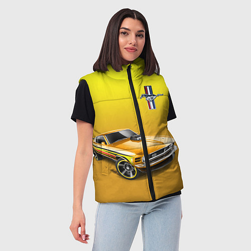 Женский жилет Ford mustang - motorsport / 3D-Черный – фото 3