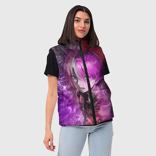 Женский жилет Шото Тодороки / 3D-Красный – фото 3