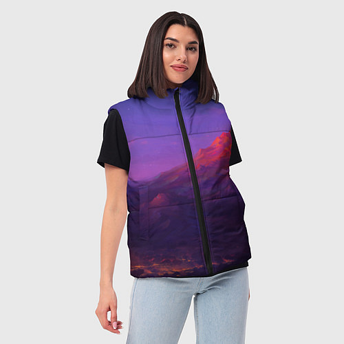 Женский жилет Горы / 3D-Черный – фото 3
