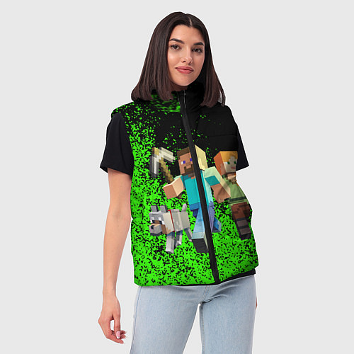 Женский жилет Minecraft / 3D-Черный – фото 3