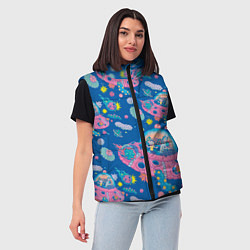 Женский жилет Рик и Морти в полете, цвет: 3D-красный — фото 2