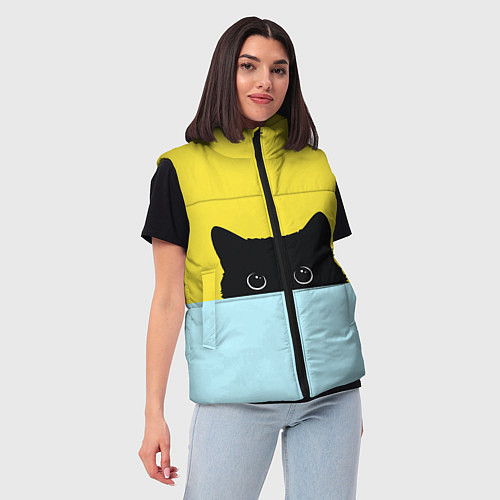 Женский жилет Кот в засаде / 3D-Красный – фото 3