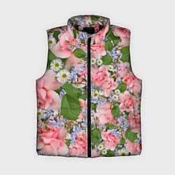 Женский жилет Цветы, цвет: 3D-черный