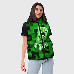 Женский жилет Minecraft creeper, цвет: 3D-черный — фото 2