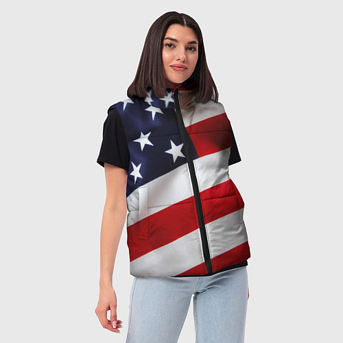Женский жилет США USA / 3D-Черный – фото 3
