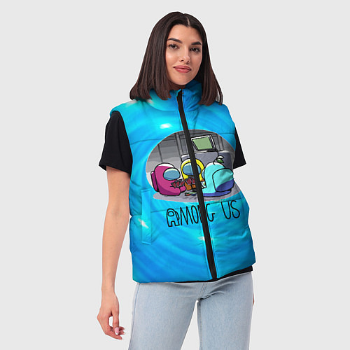 Женский жилет Among Us карты / 3D-Черный – фото 3