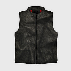 Женский жилет Черная кожа, цвет: 3D-красный