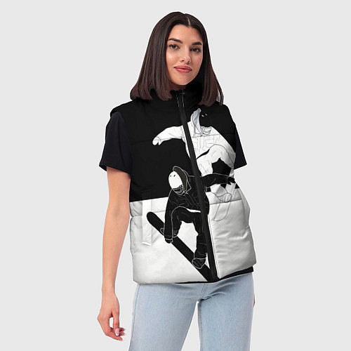 Женский жилет Сноубордисты / 3D-Черный – фото 3