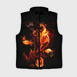 Женский жилет Огненный цветок, цвет: 3D-черный