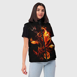 Женский жилет Огненный цветок, цвет: 3D-черный — фото 2