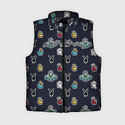 Женский жилет PlayBoy x Among Us monogram, цвет: 3D-светло-серый