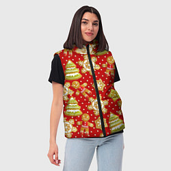 Женский жилет С Новым Годом!, цвет: 3D-черный — фото 2