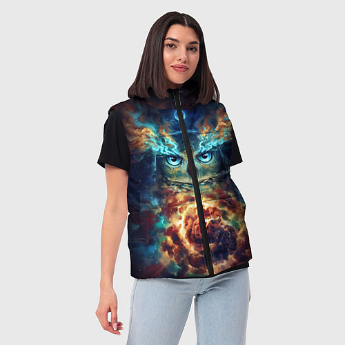 Женский жилет Сова Космос / 3D-Черный – фото 3