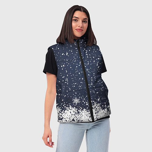 Женский жилет Атмосфера нового года / 3D-Черный – фото 3