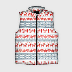 Женский жилет Новогодний пиксельный узор, цвет: 3D-светло-серый