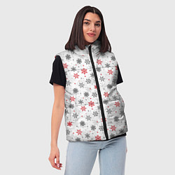 Женский жилет Снежинки, цвет: 3D-черный — фото 2