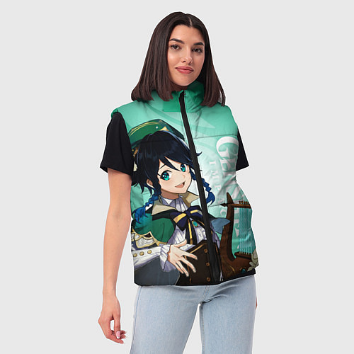 Женский жилет GENSHIN IMPACT, ВЕНТИ / 3D-Светло-серый – фото 3