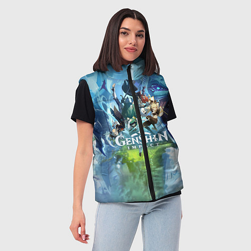 Женский жилет Genshin Impact / 3D-Красный – фото 3