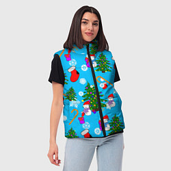 Женский жилет Новый год, цвет: 3D-красный — фото 2