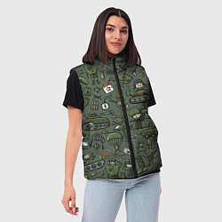 Женский жилет Военные атрибуты, цвет: 3D-красный — фото 2