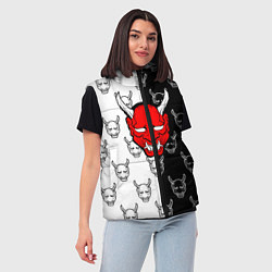 Женский жилет DEMON BLACKWHITE 2, цвет: 3D-черный — фото 2