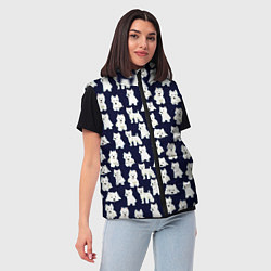 Женский жилет Собаки Пушистики, цвет: 3D-черный — фото 2