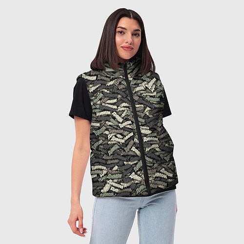 Женский жилет Камуфляж - Димон / 3D-Красный – фото 3