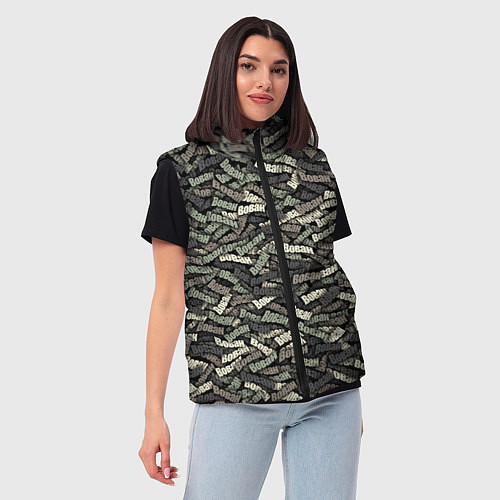 Женский жилет Камуфляж - Вован / 3D-Черный – фото 3