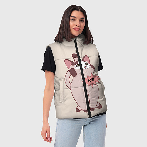 Женский жилет Pop Cat / 3D-Красный – фото 3