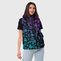 Женский жилет ЛОГО ФУТБОЛЬНЫХ КОМАНД НЕОН, цвет: 3D-красный — фото 2