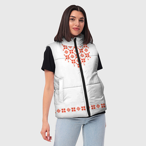 Женский жилет Белорусская вышиванка / 3D-Красный – фото 3
