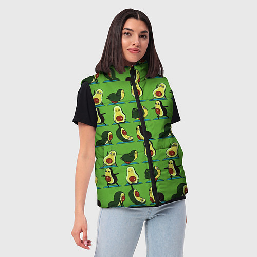 Женский жилет Авокадо Зарядка / 3D-Черный – фото 3