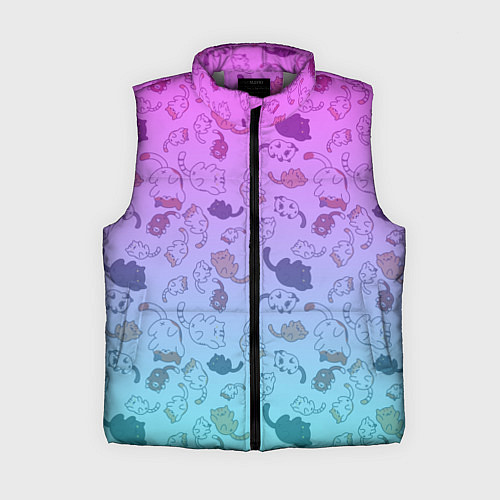 Женский жилет Котики в полете / 3D-Светло-серый – фото 1