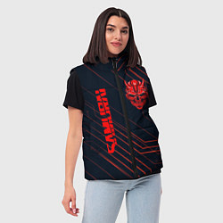 Женский жилет CYBERPUNK 2077 samurai, цвет: 3D-черный — фото 2