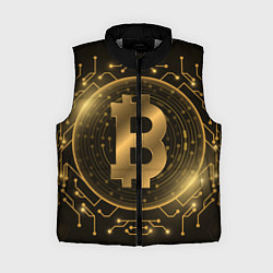 Женский жилет ЗОЛОТОЙ БИТКОИН, цвет: 3D-светло-серый