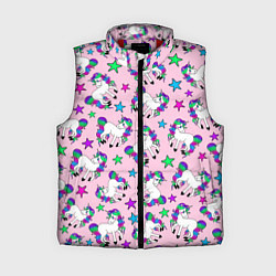 Женский жилет Единороги и звезды, цвет: 3D-красный