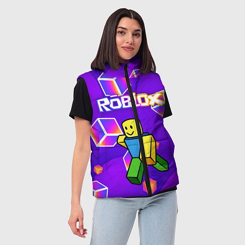 Женский жилет ROBLOX КУБЫ / 3D-Светло-серый – фото 3