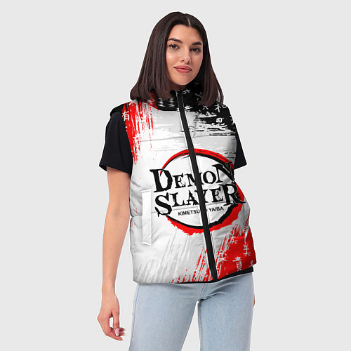 Женский жилет КЛИНОК, РАССЕКАЮЩИЙ ДЕМОНОВ / 3D-Красный – фото 3