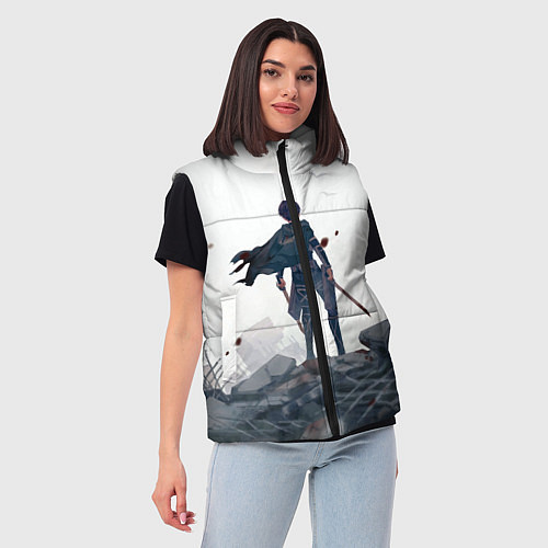 Женский жилет Атака Титанов / 3D-Светло-серый – фото 3