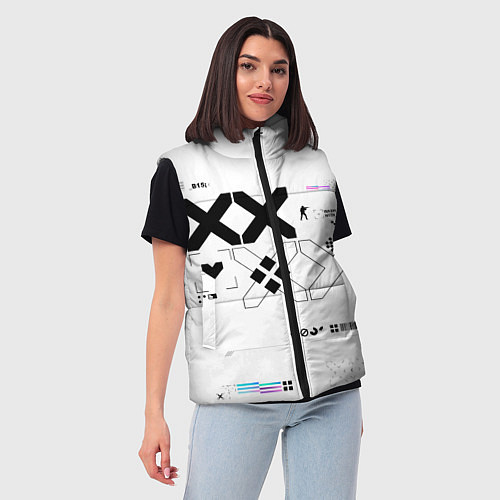 Женский жилет Desert Eagle: Printstream White / 3D-Светло-серый – фото 3
