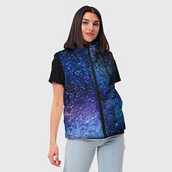 Женский жилет Синяя чешуйчатая абстракция blue cosmos, цвет: 3D-светло-серый — фото 2