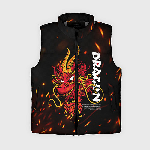 Женский жилет Dragon Огненный дракон / 3D-Светло-серый – фото 1