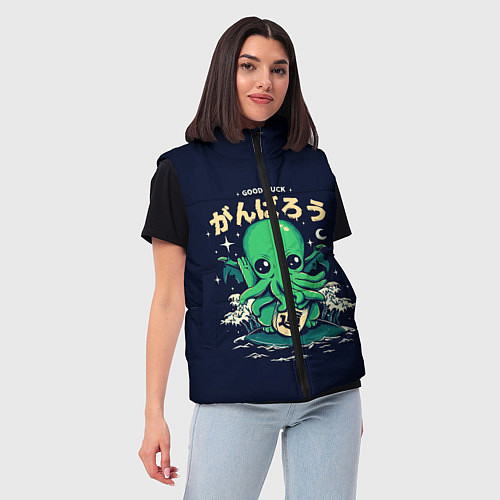Женский жилет Cthulhu Good Luck / 3D-Черный – фото 3