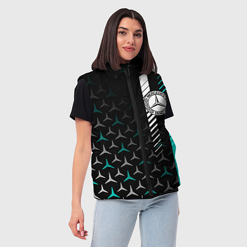 Женский жилет МЕРСЕДЕС AQUA BLACK GRADIENT / 3D-Черный – фото 3