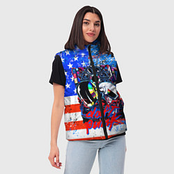 Женский жилет Daft Punk american dream, цвет: 3D-черный — фото 2