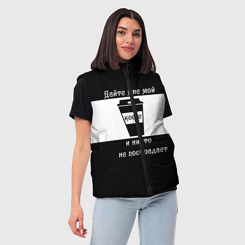 Женский жилет Дайте кофе / 3D-Черный – фото 3
